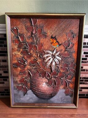 Vintage 3D Heavy Texture Impasto Oil Painting